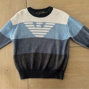 Toddler Armani Blue and White Sweater